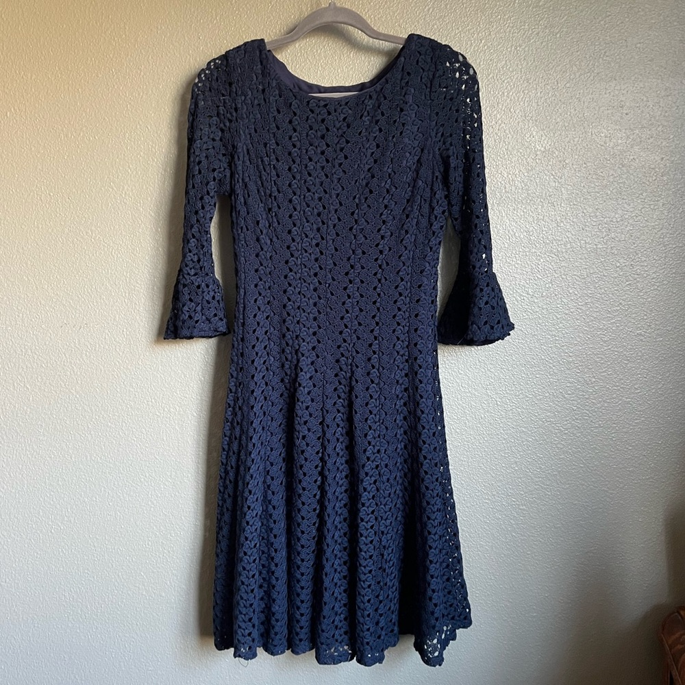 Navy Lace Fit and Flare Dress - Nearly New